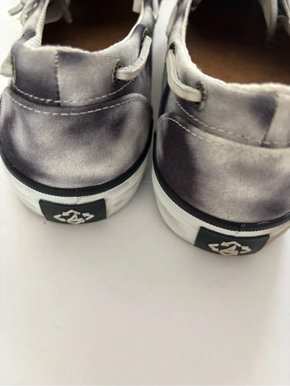 Sperry Tie-Dye Canvas Boat Shoes in Black & White